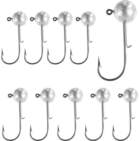 Jig Head Haken met Gewichten - Pack van 10 voor Zoet- en Zoutwater