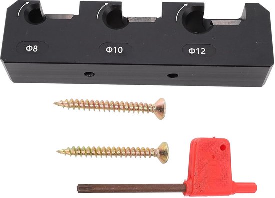 Jig Kit met 3 metrische gatmaten 8 mm 10 mm 12 mm voor houtbewerking Aluminium ronde staaf Hulpgereedschap voor elektrisch boorfrezen met vervangbare legeringsfrezen