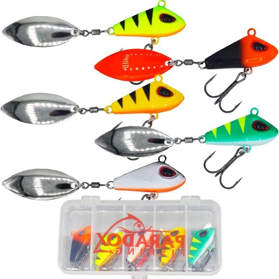 Jig Spinner Set - Vis Aas Spinnerbait - Roofvis Vangen - Roestvrijstalen Bladen - 5 stuks 20g - Kleurenmix