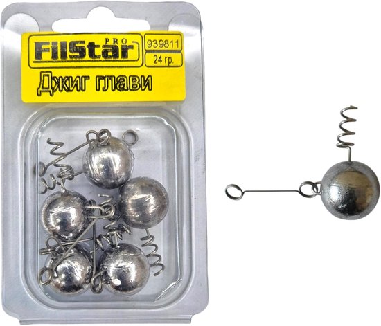 Jigkoppen Set 5x 24g Cheburashka Lood voor Kunstaas - Vissen
