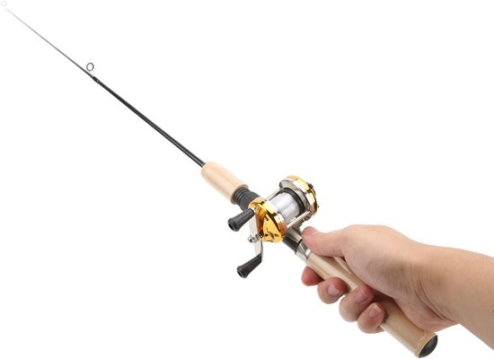 Jigs en Metalen Reel voor IJsvisserij - Duurzame 75cm Vissroede en Accessoires voor Winterse Vissessies van Merkloos