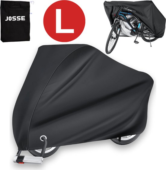 Josse Fietshoes Zwart - L - Waterdicht - Anti-diefstal - Ultra Sterk Oxford - Incl. Opbergzak en Zadelhoes van Josse
