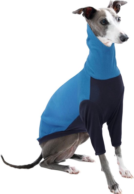 Jumper Fleece, Greyhound Pyjama Fleece Pullover Lurcher Hondenjassen Warm Windhond Shirt Hondentruien Medium Maat Coltrui Shirt (Blauw, L)
