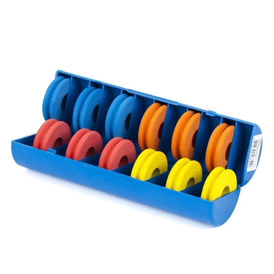 JVS ABS Onderlijnen houder - 45mm - voor 12st Forel of Witvis onderlijnen - Blauw van JVS