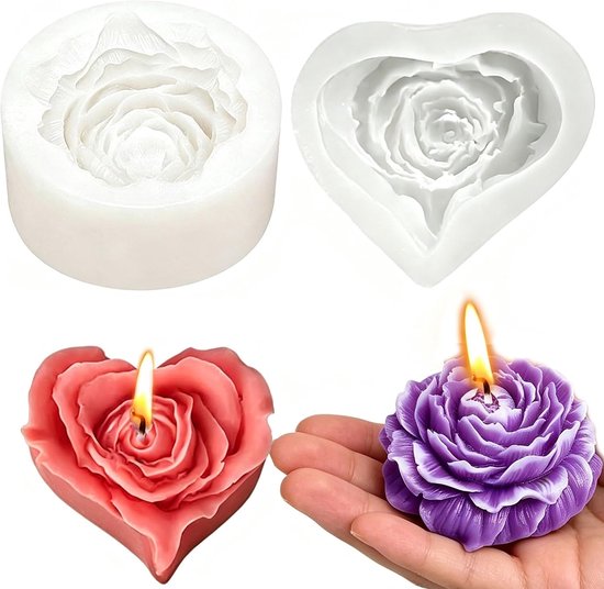 kaars, siliconen kaarsvorm, kaarsvorm voor kaarsen, kaarsen, zeep, om zelf te maken, siliconen, kaars, gietvormen, plat, voor kaarsen, doe-het-zelf, vakantiegeschenken (bloemen)