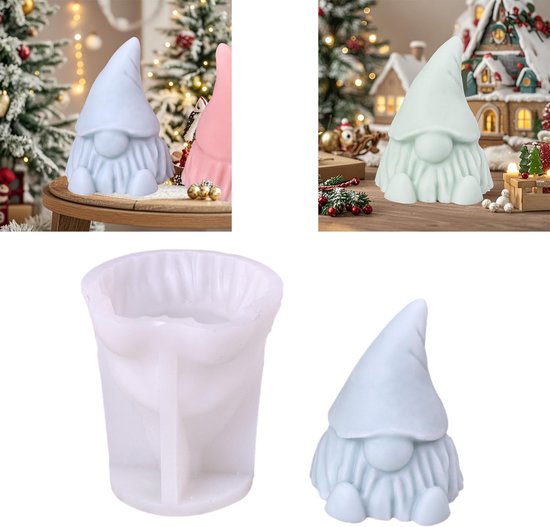 Kaarsen gietvorm, kabouter siliconen vormen, Kerstmis 3D siliconen vormen voor Kerstmis, Halloween