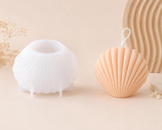 Kaarsvorm, schelp, premium voedselsiliconen, doe-het-zelf decoratieve kaarsen, duurzaam en herbruikbaar, gemakkelijk uit de vorm te halen, strand- en natuurstijl