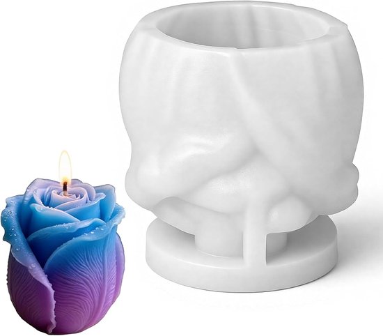 Kaarsvorm van siliconen, 3D-kaarsvormen, doe-het-zelf gietvormen voor geurkaarsen en kunsthandwerk, Kerstmis, Valentijnsdag