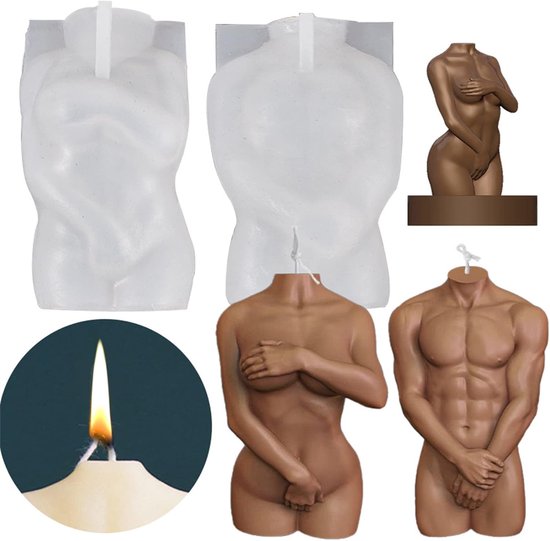 Kaarsvorm van siliconen, lichaamskaarsen-vormset voor volwassenen, vrouwelijke Naked Body siliconen vorm, doe-het-zelf lichaam kaars siliconen vorm, decoratie, kunst, handwerk, doe-het-zelf