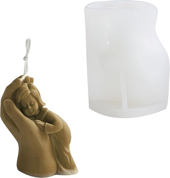 kaarsvorm voor moederdag, kaarsen, siliconen vormen, gietvormen, 3D-kaarsvorm voor moeder en baby, in de hand vorm, lichaam, siliconen vormen, gietvorm, siliconen vorm voor woondecoratie