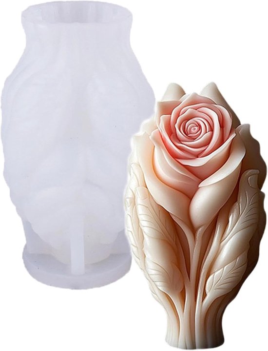 Kaarsvormen, kaarsvormen van siliconen, 3D roze siliconenvormen voor gieten, kerst, aromatherapie kaarsvormen om te gieten, DIY-cadeau voor Kerstmis, verjaardag, decoratie (A)