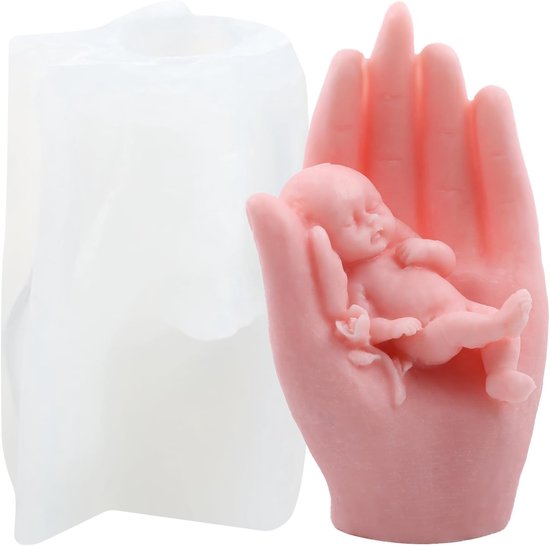 Kaarsvormen voor baby in de hand siliconen kaarsvorm voor Moederdag hand houdt baby hars gietvorm voor doe-het-zelf kaarsen maken polymeer klei handwerk woondecoratie aromatherapie gips kaars