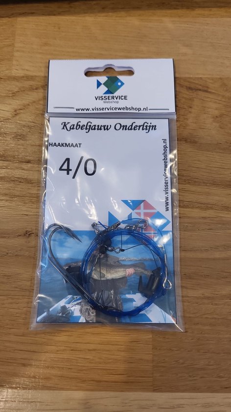 Kabeljauw Onderlijn - Haakmaat 4/0 - Visservice - Zeevissen van Visservice