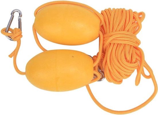 - Kajakboei touw - Veiligheidsuitrusting - Geel - Kano - Bootaccessoires - Geschikt voor diverse wateractiviteiten - Geel touw met dobber van Merkloos