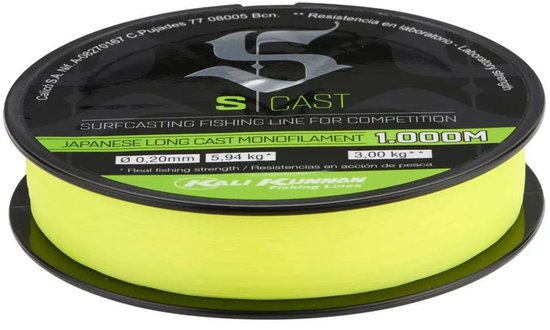 Kali Kunnan S Cast Monofilament 1000 M Geel 0.180 mm