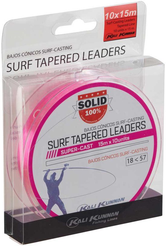 Kali Kunnan Solid Surf 15 M Taps Toelopende Onderlijn Roze 0.200-0.570 mm van Kali Kunnan