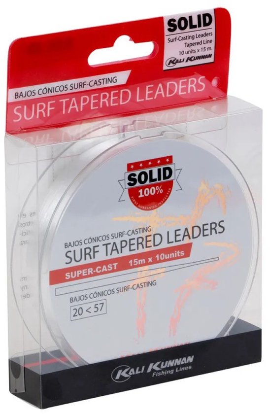 Kali Kunnan Solid Surf 15 M Taps Toelopende Onderlijn Transparant 0.180-0.570 mm van Kali Kunnan
