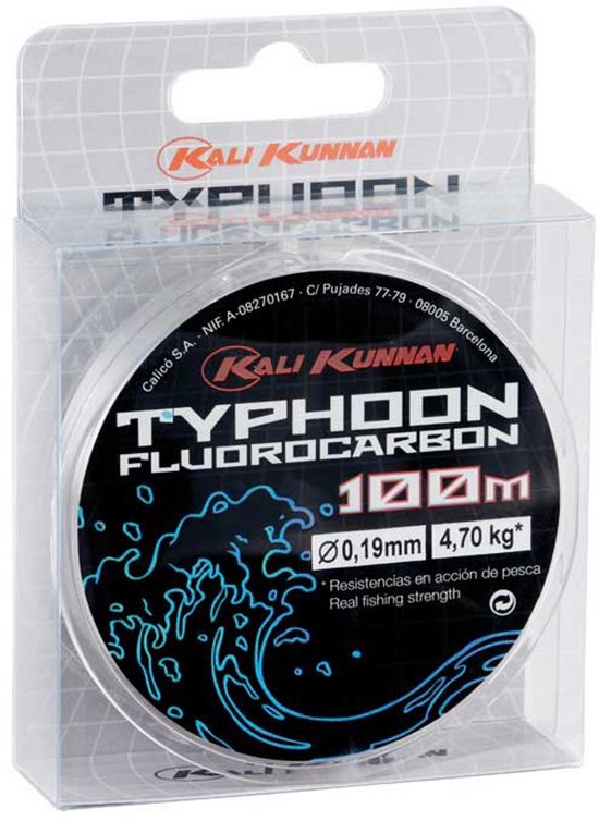 Kali Kunnan Typhoon Flurocarbon 100 M Transparant 0.240 mm van Merkloos