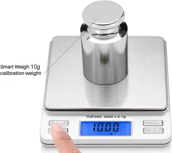 Kalibratiewicht Set 1.2g - 1g, 2g, 5g, 10g, 20g - Stalen constructie - Nauwkeurige metingen voor digitale weegschaal - ShopVlot