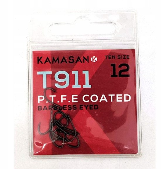 Kamasan T911 PTFE weerhaakloze haken - maat 14 (10 stuks)