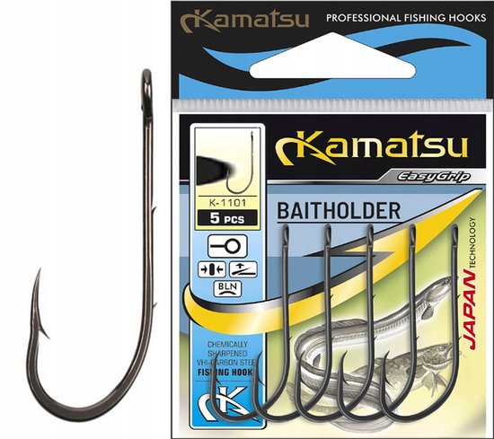 Kamatsu Baitholder Haken 5 stuks - Maat 10 - Zwart Nikkel van Kamatsu