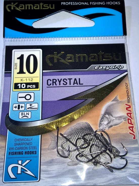 Kamatsu Crystal Haken Maat 10 BLN Oog - 10 Stuks van Kamatsu