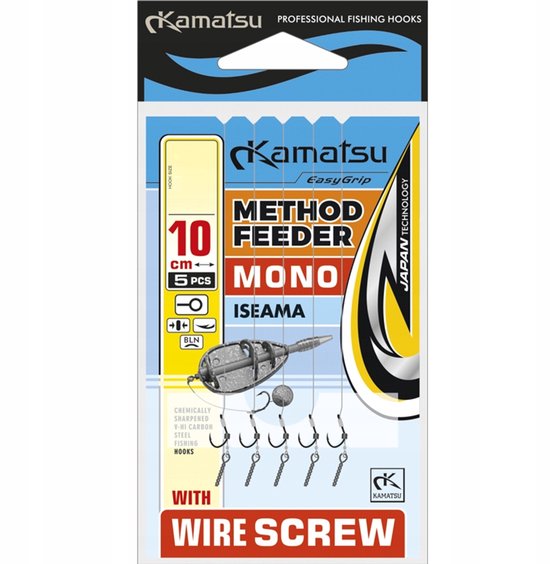 Kamatsu Method Feeder Haken ISEAMA 8 met Lijn & Schroef - 5 stuks