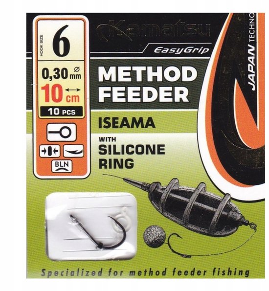 Kamatsu Method Feeder Haken ISEAMA - Maat 6 met Elastiek van Kamatsu
