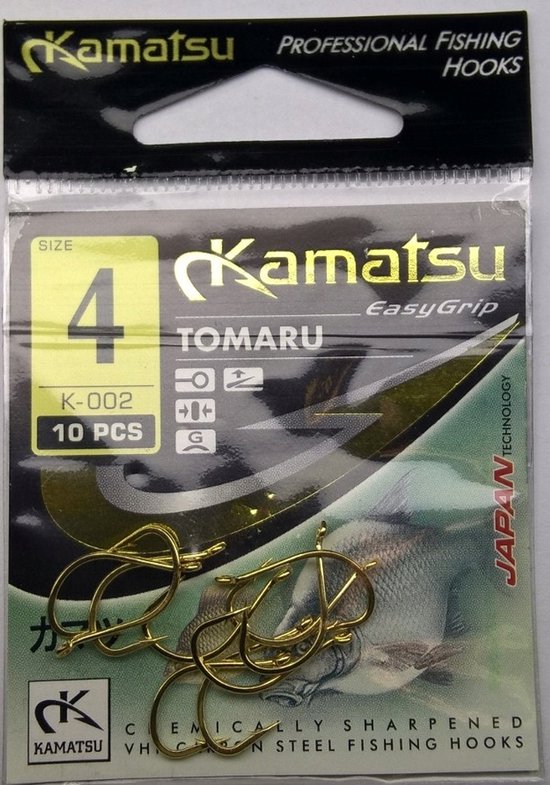 Kamatsu Tomaru K-002 Hengelsport Haken Goud Maat 4 - 10 Stuks van Kamatsu