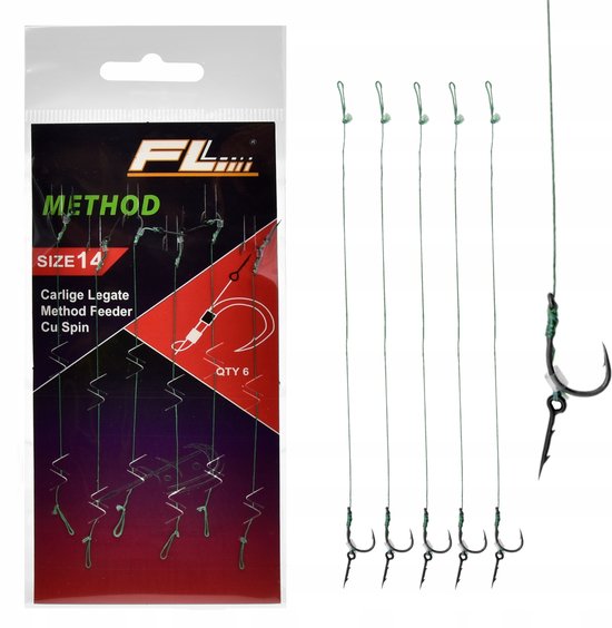 Kant-en-klare Method Feeder Haken met Naald - Haak #14