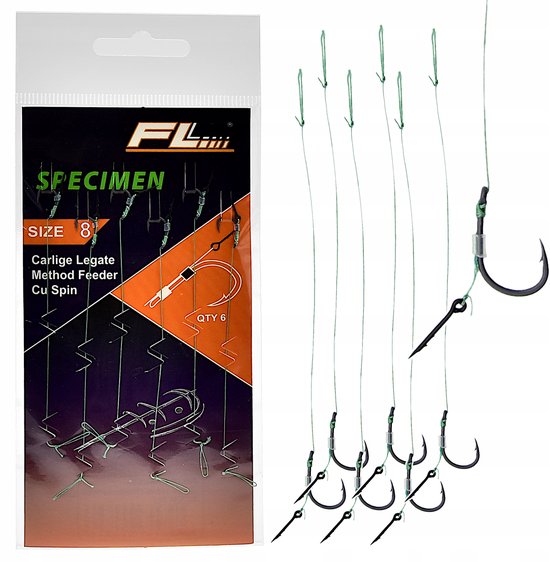 Kant-en-klare Method Feeder Haken met Naald - Haak #8 SPECIMEN van Cresta