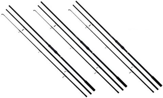 Karperhengel Set - Visserij Hengels - Karper Vissen - 3-Delige Constructie - 360m 3 Lbs - Zwart