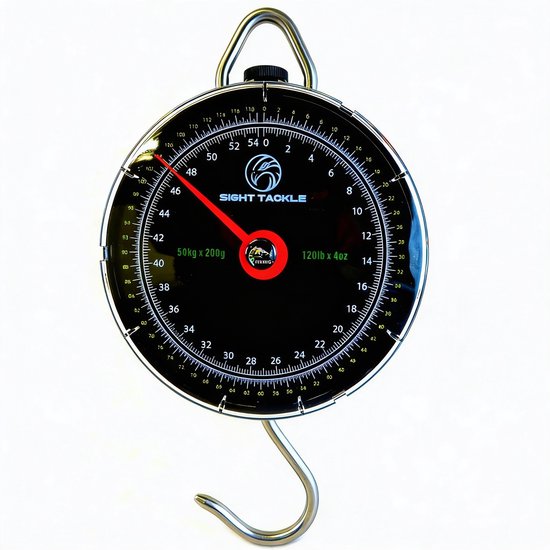 Karpervissen Weegklok - Weegschaal - 120lb - Sight Tackle - 54kg - incl.pouch van Merkloos