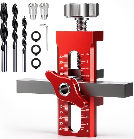kast deur positionering tool: robuust en eenvoudig te bedienen kastdeur-installatiepositionering voor houtbewerking de inbouw van kastdeuren (rood)