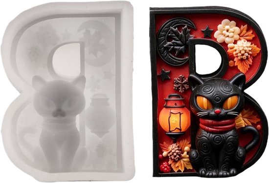 Kat hars schimmel 3D handgemaakte zwarte kat decoratie