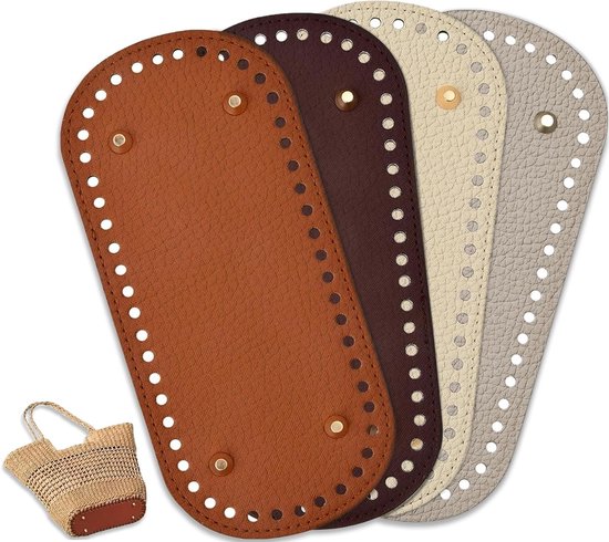 Katoenen bodem voor haak- en handtassen, set van 4 stuks, 22 x 10 cm, ideaal voor creatief naaien en haken