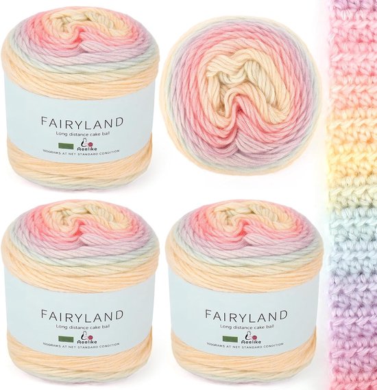 Katoenen Haakgaren voor Amigurumi, 400 g (4 x 100 g), Duurzaam en 100% Polyacryl, Ideaal voor Breien en Haken