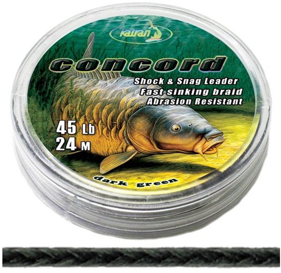 Katran Leadermateriaal CONCORD Shock Snag Leader 35lb 24mtr van Merkloos