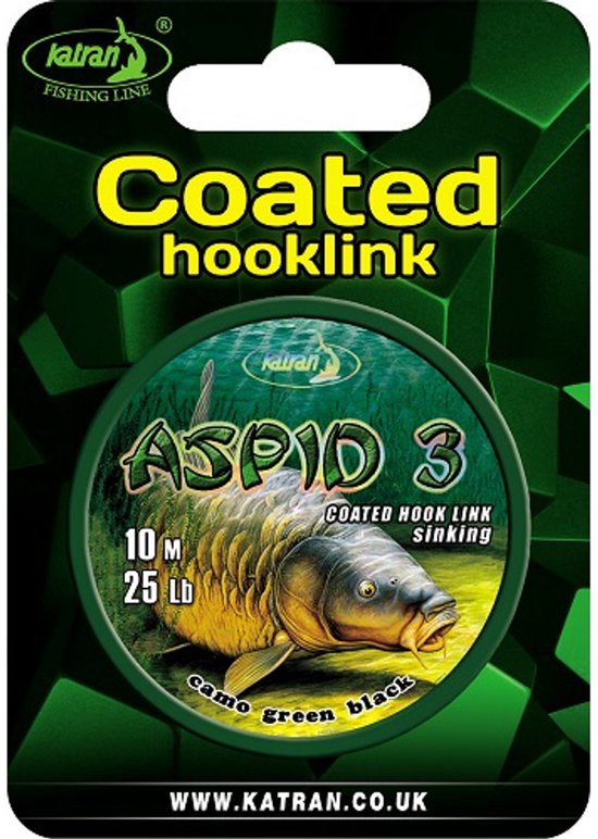 Katran Onderlijnmateriaal ASPID 3 Coated Braided Hooklink 25lb 10mtr