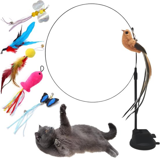 Kattenhengel - Blauw - Stabiel met Zuignap - Voor Actieve Katten