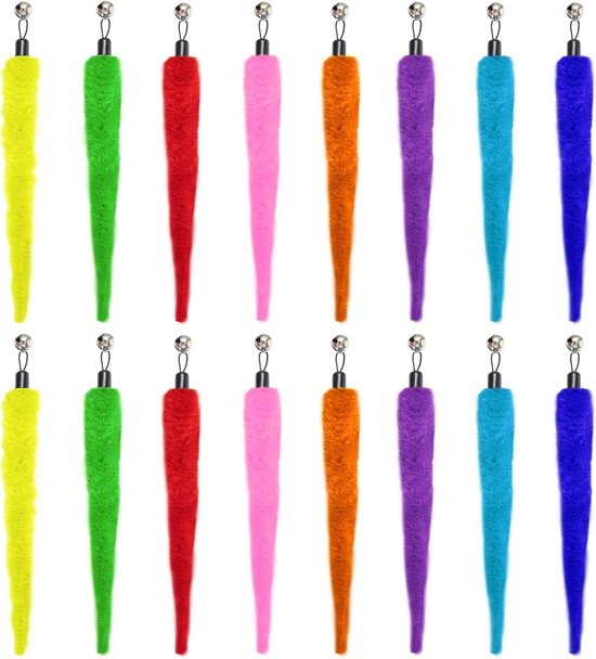 Kattenhengel - Geel - 25 cm - Met verwisselbare veren - Voor katten