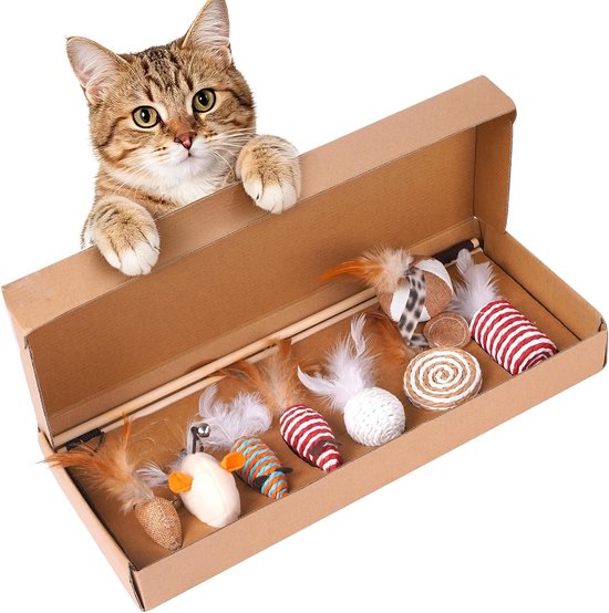 Kattenhengel - Multicolor - 9-delige set - Met sisal en jute - Voor katten