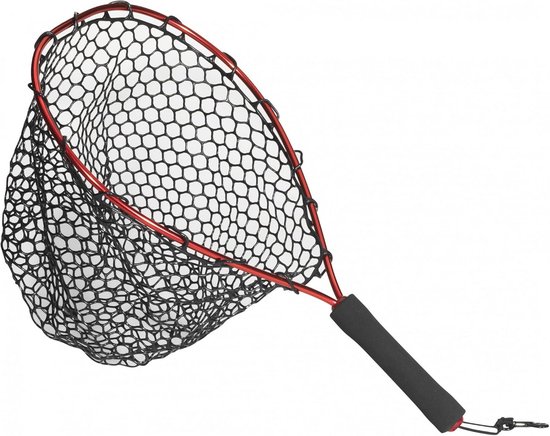 Kayak Schepnet - Visnet Rubber - Vissen Landen - Visvriendelijk Materiaal - 48 cm Lengte - Zwart