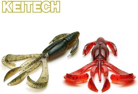 Keitech Crazy Flapper 2’’ (8 pcs) - Kleur : Green Pumpkin Orange Gold van Keitech