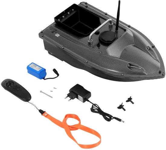 Kelseek voerboot - Afstand bestuurbaar - Karper - LED verlichting - 2-3 uur gebruiksduur - 500 Meter bereik - 1,5 Kg - Zwart