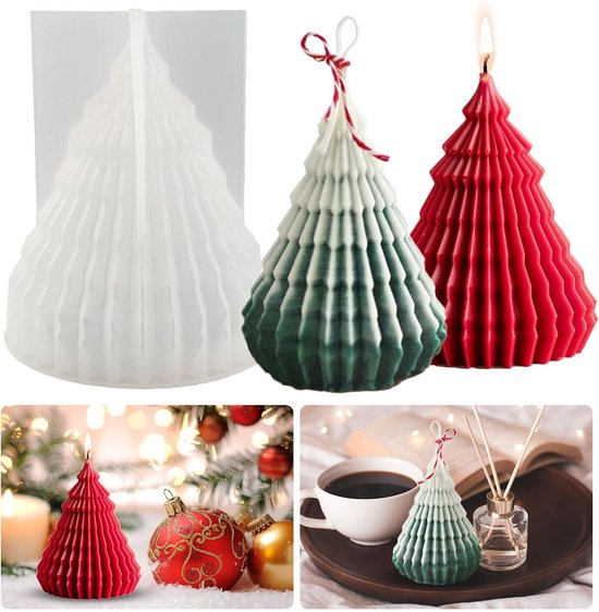 Kerstboom Siliconen Mal - DIY Kaars Gietvorm voor Kerst Ornament en Decoratie