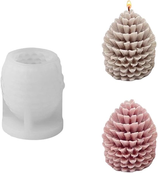 Kerstkaarsvormen, 3D dennenappels, siliconen vorm, handgemaakte kaarsvorm, kerstkaarsen, gietvormen, siliconen vorm voor doe-het-zelf zeep, chocolade, kaarsen maken