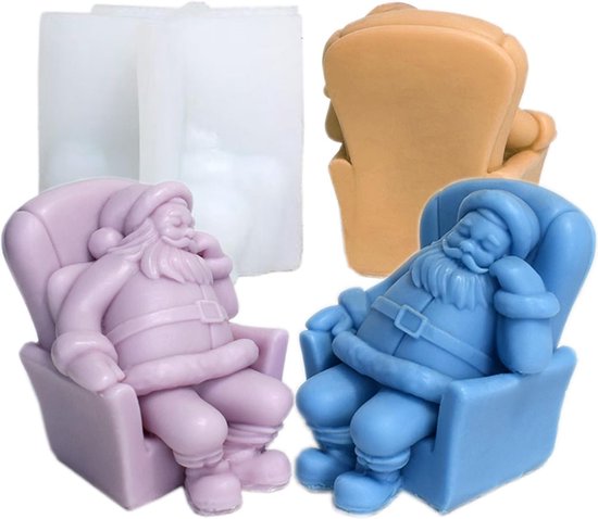 Kerstmis, kaarsvorm kerstman, kaarsvormen om te gieten, 3D-kaarsvormen, siliconen kerstman voor geurkaarsen, ornamenten, geschenken