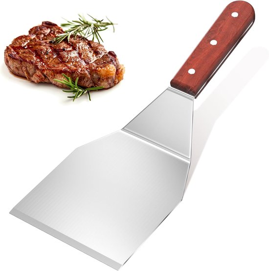 Keukenspatel, professionele pizzasnijder, hamburgerspatel, roestvrij staal, voor hamburgers, ideaal voor het serveren van lasagne en pizza, vaatwasmachinebestendig