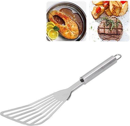keukenvisspatel, sleufspatel, eierspatel, grill-visspatel, roestvrij staal, keukenvisspatel voor keuken, camping, restaurant